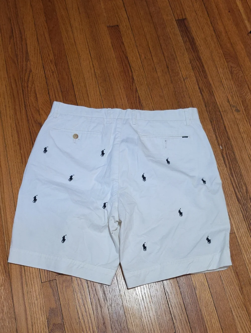 Polo by Ralph Lauren White Shorts with Navy Embroidered Polo Players